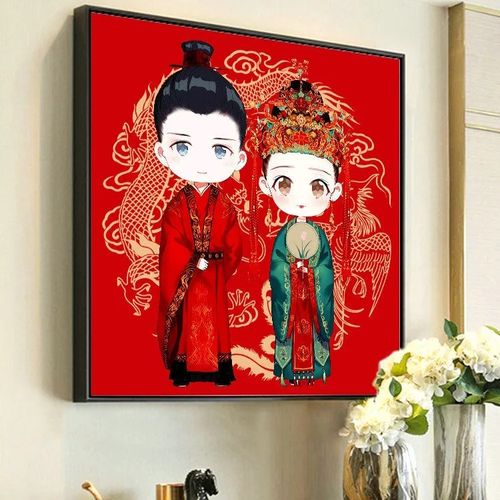 钻石画满钻2021年新款结婚客厅点贴砖十字绣线绣情侣系列爱情贴画