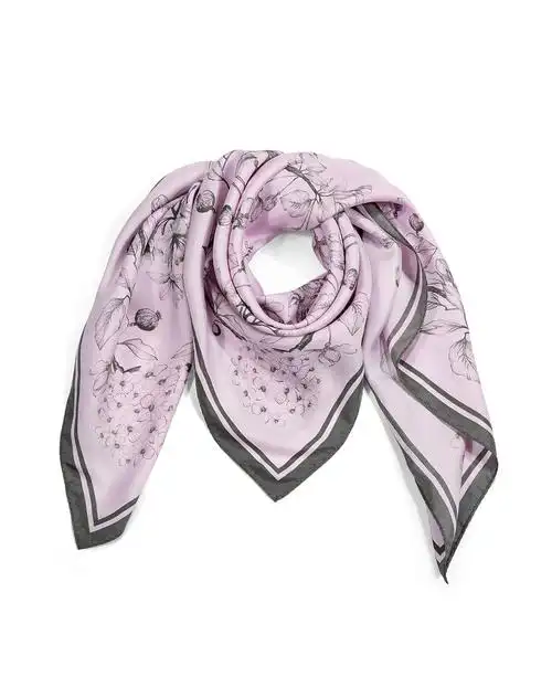 【专柜同款】shes经典蝶恋系列印花真丝大方巾桑蚕丝巾女百搭围巾