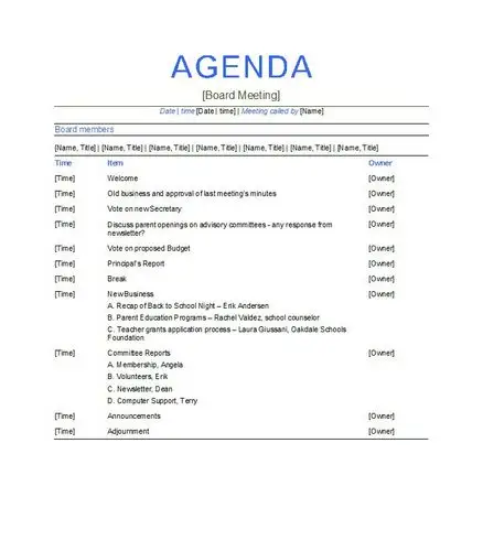 46 effective meeting agenda templates