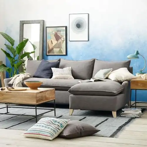 北欧风格地中海布艺沙发小户型简约休闲转角日式韩式沙发组合