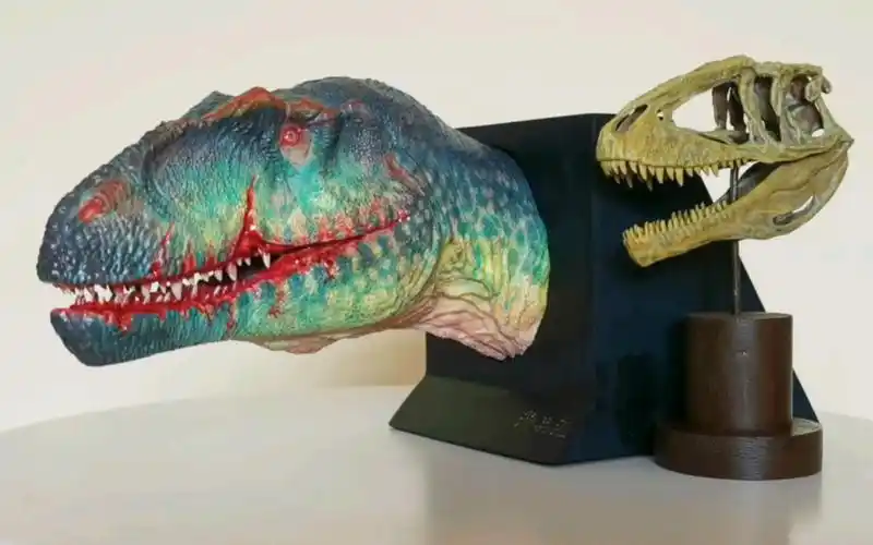 温室革命 鲨齿龙 暴戾 头像头骨涂装 恐龙gk雕像