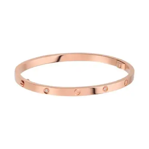 cartier卡地亚经典love系列18k金玫瑰金6钻love手镯b6047617