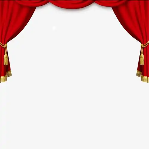 红色绸子幕布
