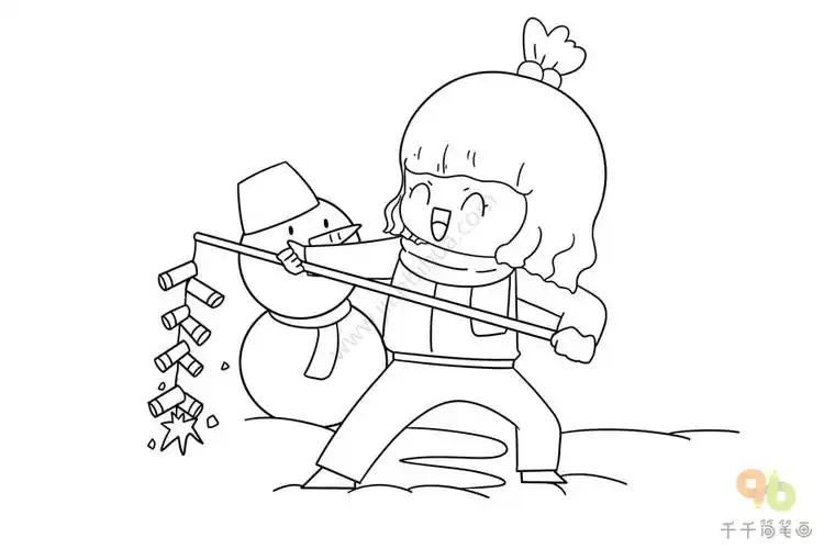 熊孩子日记系列 过年放鞭炮_熊孩子日记简笔画
