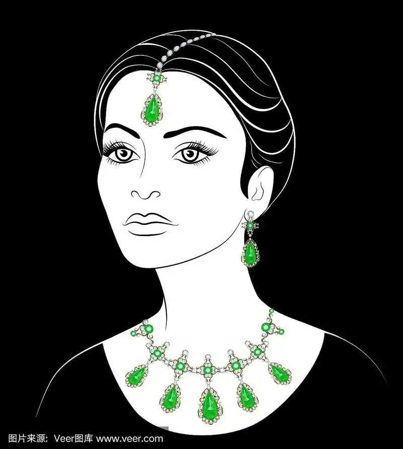 戴珠宝的东方女人