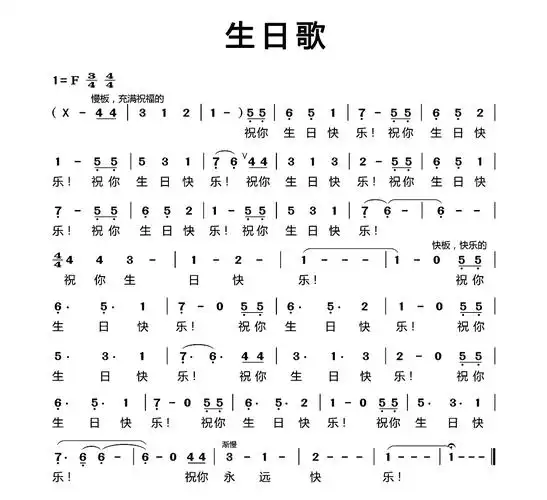 祝你生日快乐歌词简谱第2页