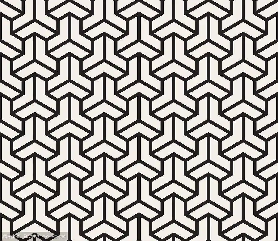 矢量无缝黑白几何网格模式
