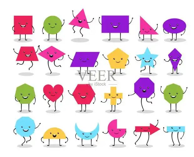 基本形状几何形式集合小学或幼儿园.