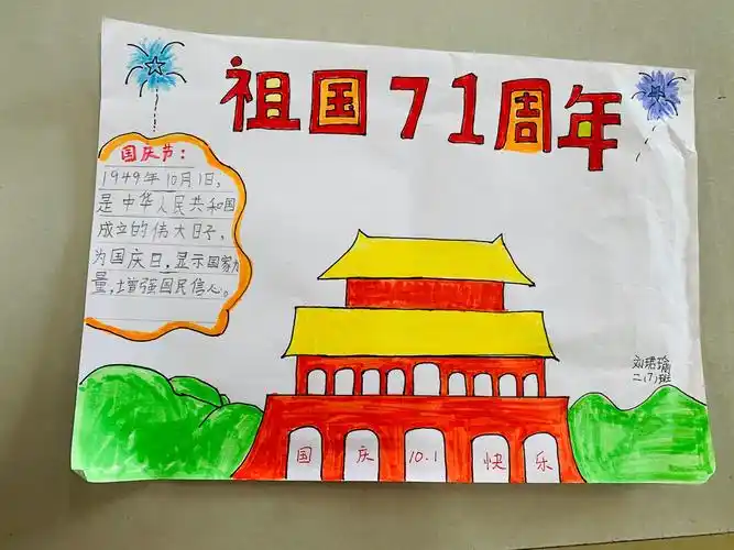 207"庆祝建国71周年——我与祖国共成长"手抄报简报