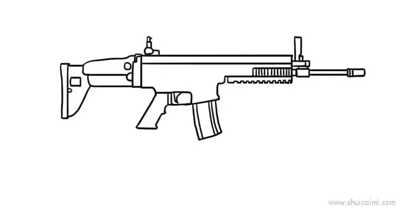 吃鸡枪儿童画怎么画 吃鸡枪简笔画简单