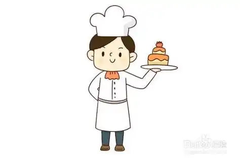 甜品师傅的简笔画