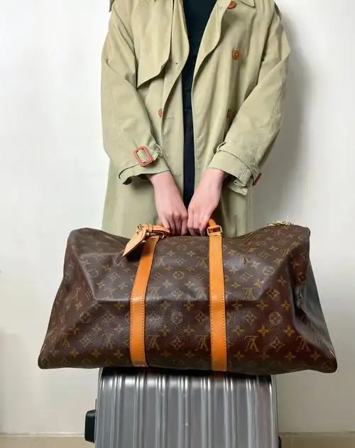 woooowlvkeepall50经典老花旅行袋