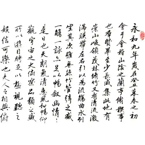 名人字画 东晋王羲之《兰亭序》行书书法作品 天下第一行书 唐太宗