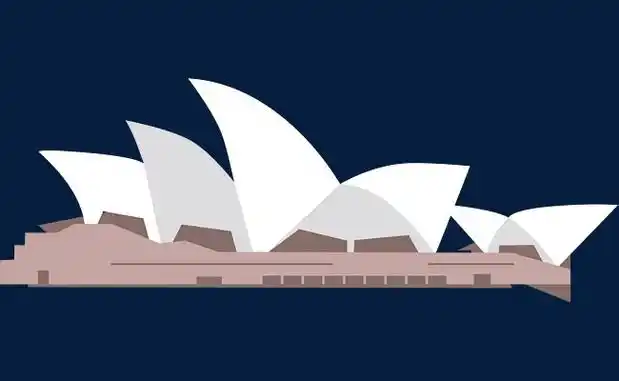 旅游季手绘悉尼歌剧院