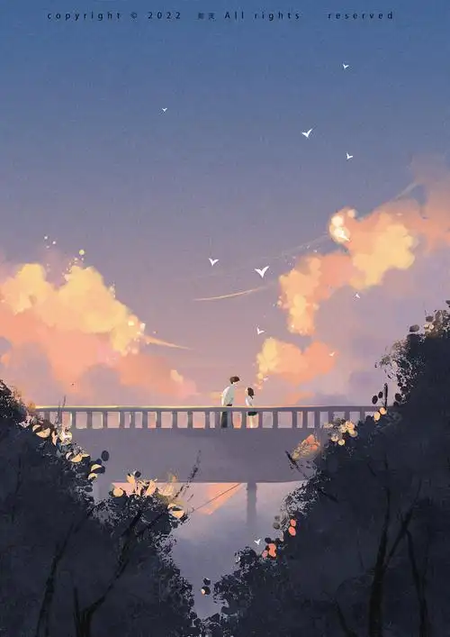 夏日治愈系插画