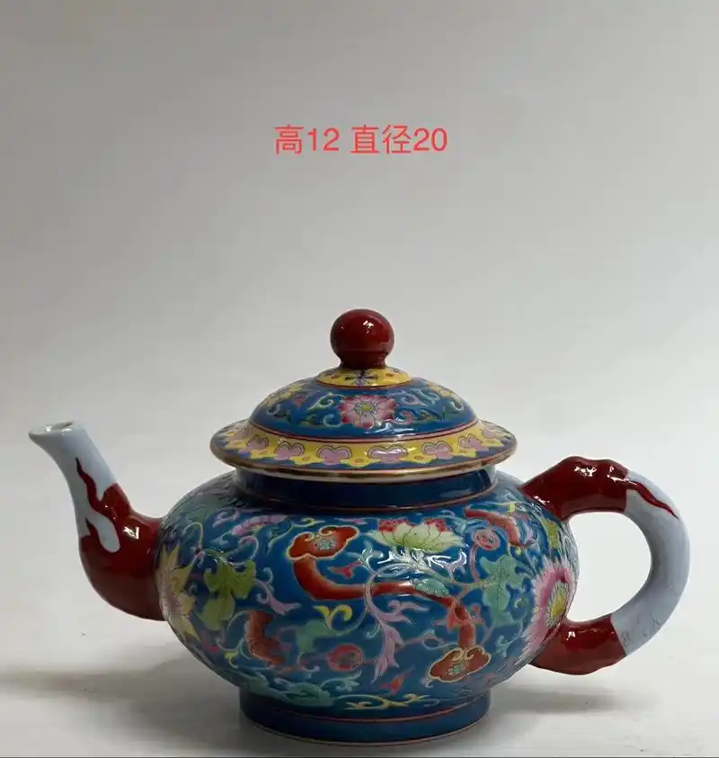 雍正年制描金珐琅彩如意纹茶壶#古玩鉴赏 #鉴赏 #器物之美