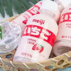 日本进口零食meiji明治草莓奶水果味牛奶网红休闲饮料代餐奶220ml