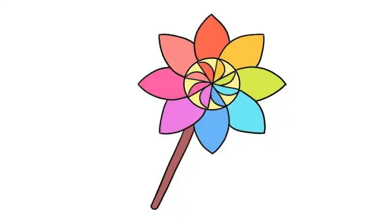 儿童节小风车简笔画步骤