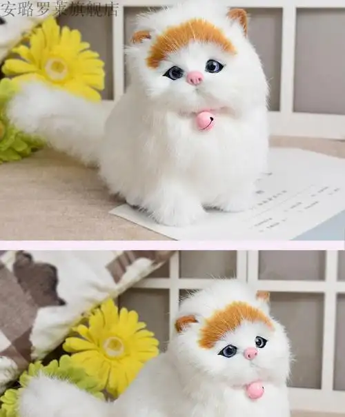 圣诞节礼物会叫仿真小猫咪玩偶毛绒玩具女士动物模型儿童认知生日礼物