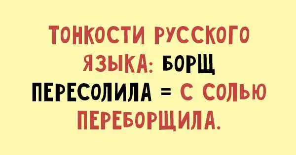 伟大而强大的俄罗斯语言的微妙之处.我不羡慕外国人!