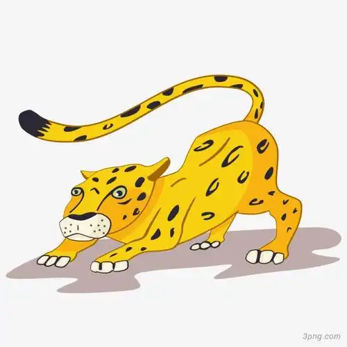手绘豹子动物设计矢量图