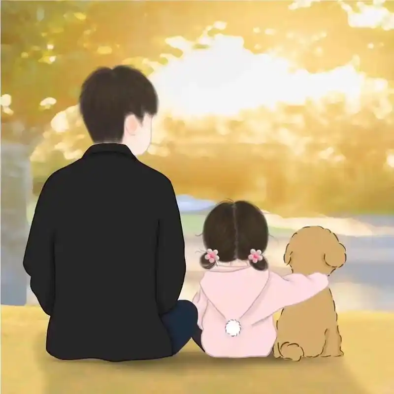 很幸福的画面:一家三口和我心爱的狗狗98#情侣头像  - 抖音
