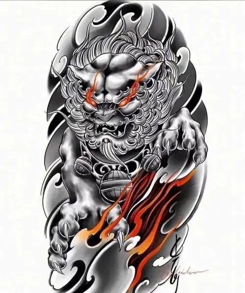 漳浦纹身店  #唐狮纹身手稿 #男士穿搭