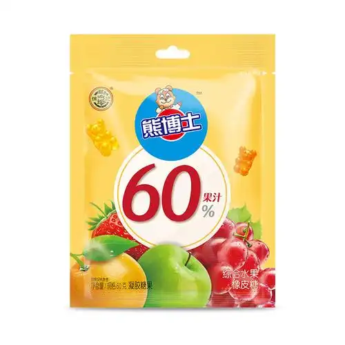 徐福记熊博士橡皮糖综合高酸热带水果味60g/袋 儿童休闲软糖零食