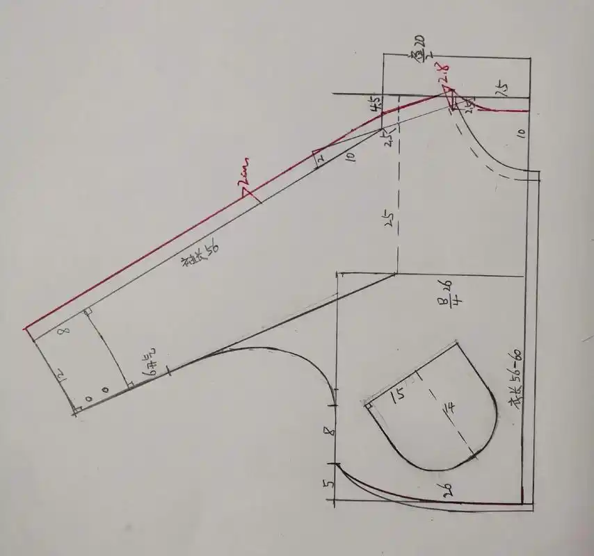 蝙蝠袖连肩上衣.#裁剪入门自学教程 #仅供参考
