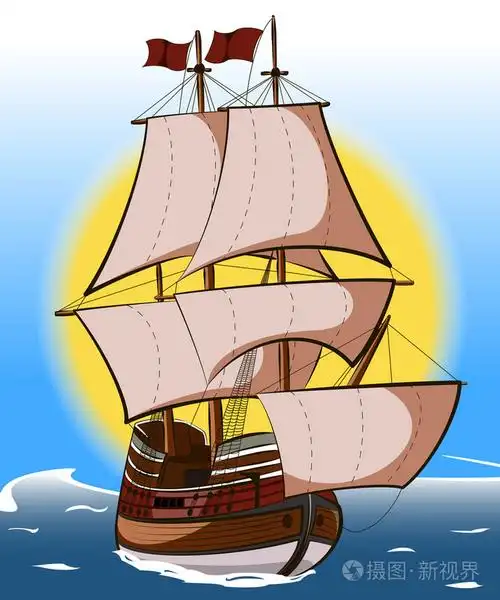 帆船插画-正版商用图片1e4l9x-摄图新视界