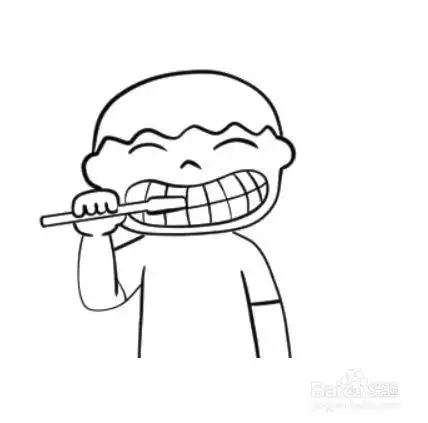 如何简单地绘制孩子刷牙