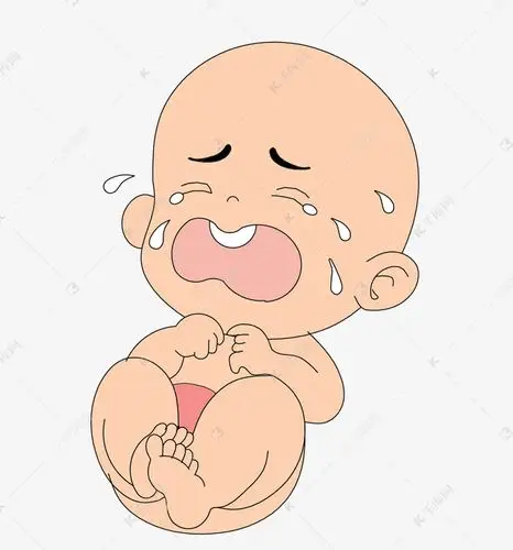 大哭的婴儿卡通插画