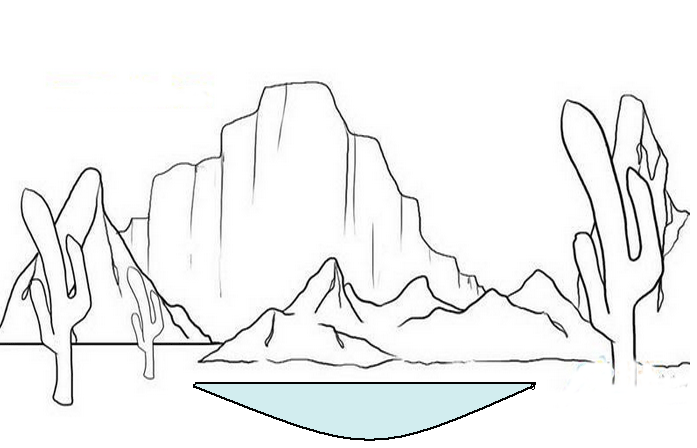 儿童简笔绘画鸣沙山月牙泉