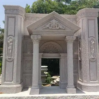 大理石欧式大门 农村自建房黄金麻浮雕门套 厂家免费上门量尺寸