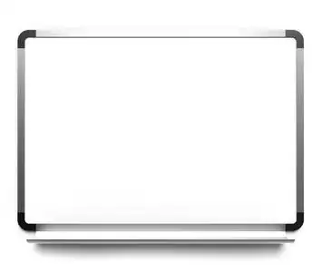 磁性白板白色背景上的白板照片