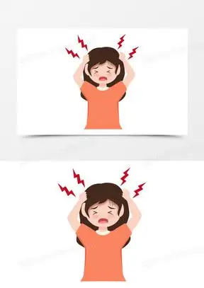 60手绘卡通女生头疼免抠素材350卡通手绘女孩发烧头疼贴退烧贴免抠