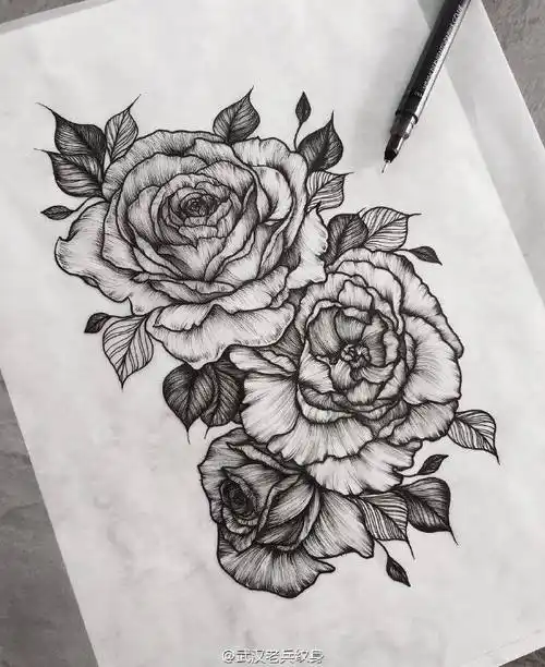纹身素材##玫瑰纹身##武汉刺青