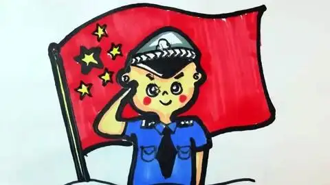 致敬人民警察!警察叔叔简笔画,赶紧收藏吧!#警察儿童画