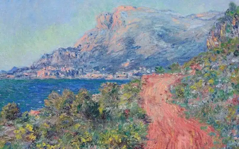 红芒路附近芒通风景莫奈绘画壁纸