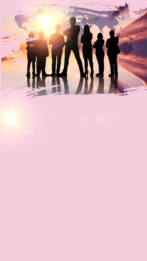 水墨风企业团队合作h5背景素材