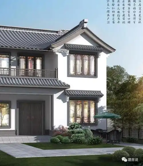 36-43万这款是安徽省朱总私人定制的两层中式别墅,白墙黛瓦,尽显