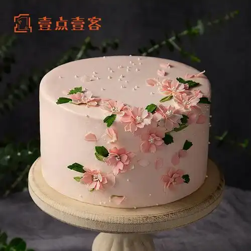西点师设计款浪漫樱花奥利奥咸奶油坚果生日蛋糕深圳同城配送