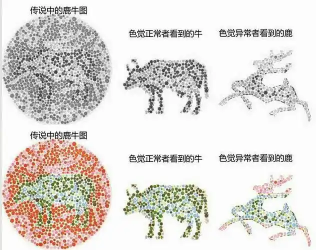 去色后,牛就不见了,只有鹿.