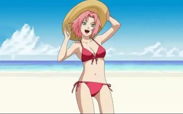 火影蹭豆系列26新版泳装小樱蹭豆大球起立一套连