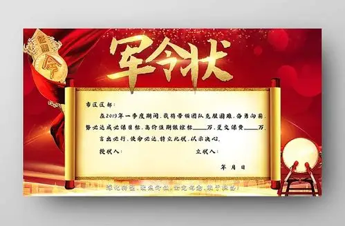 红色黄色销售军令状模板