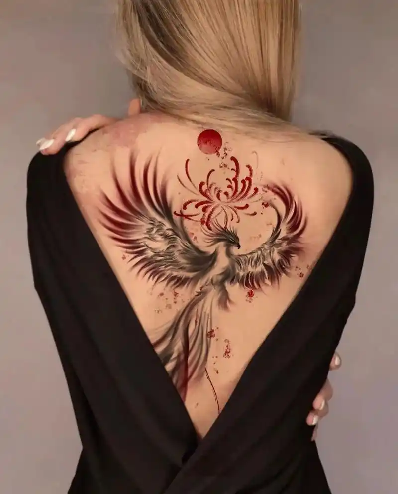 凤凰纹身 #后背纹身 #适合女生的纹身图案推荐 - 抖音