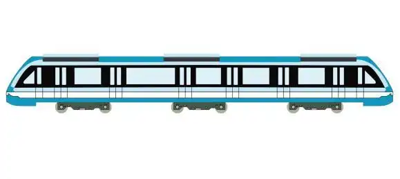 公共交通工具地铁正侧面矢量图