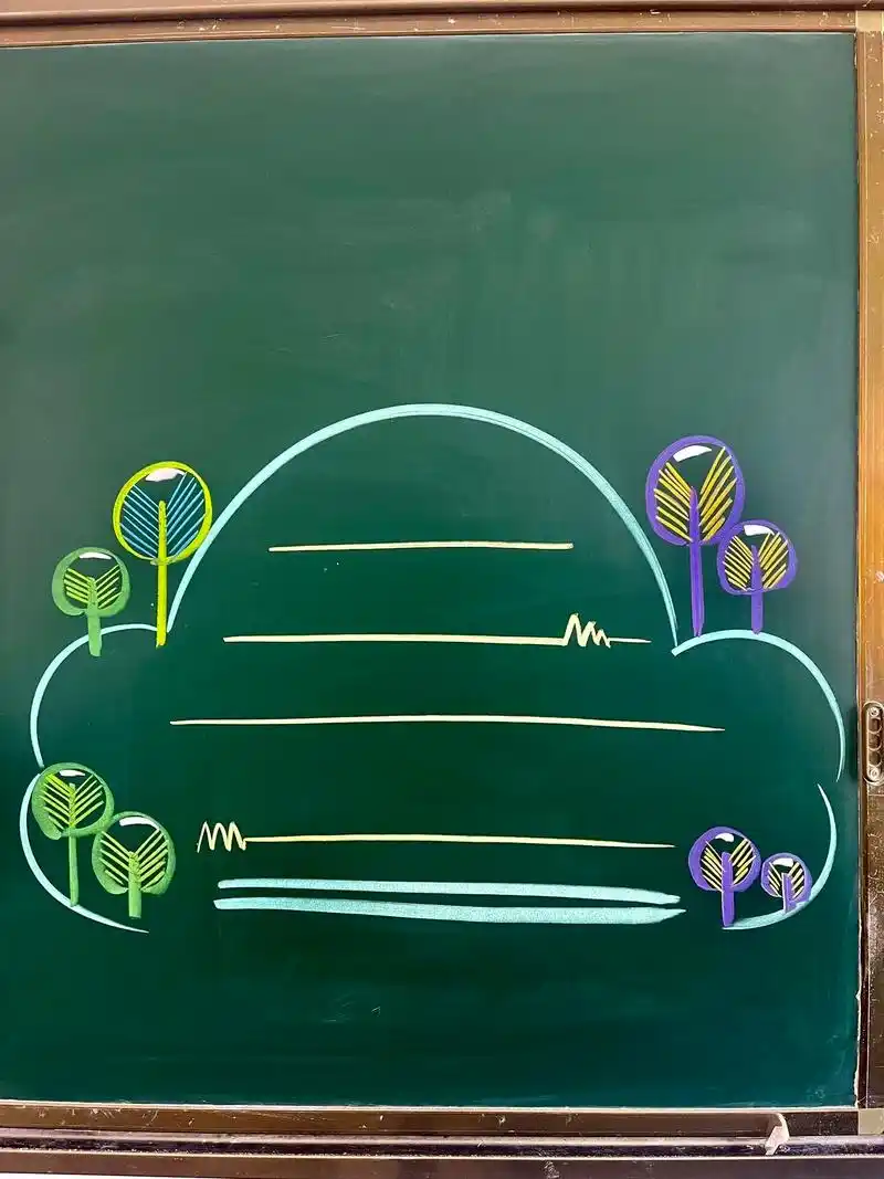 黑板报通用边框图案.#图文伙伴计划 #黑板报粉笔画 #粉笔画 - 抖音