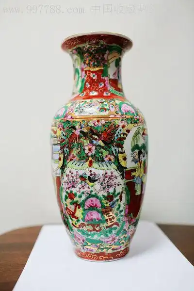 80年代国营厂广彩花瓶