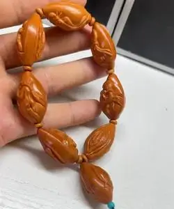 橄榄核雕刻双面美女生命之源手串核雕升职器文玩手把件工艺品收藏